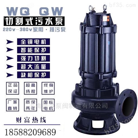 WQ无堵塞潜水泵铜芯国标污水泵搅匀潜污泵